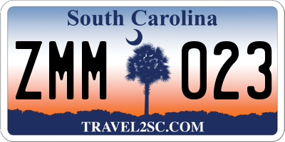 SC license plate ZMM023