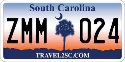 SC license plate ZMM024