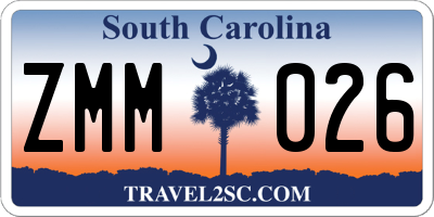 SC license plate ZMM026