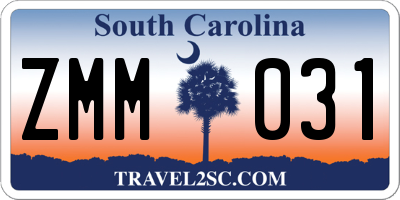 SC license plate ZMM031