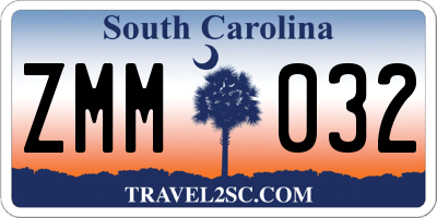 SC license plate ZMM032
