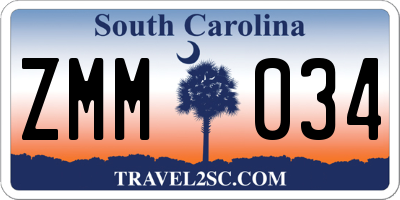 SC license plate ZMM034