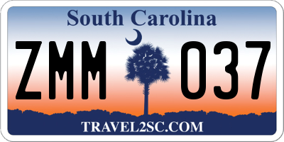 SC license plate ZMM037
