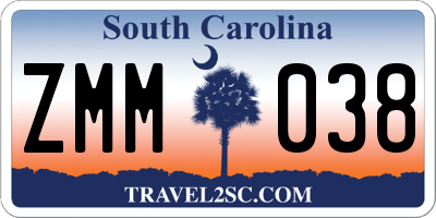SC license plate ZMM038