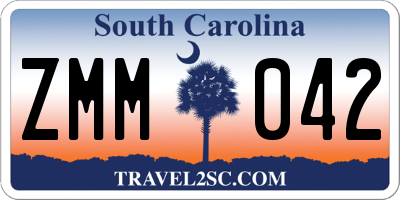 SC license plate ZMM042
