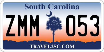SC license plate ZMM053