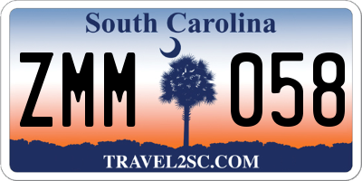 SC license plate ZMM058
