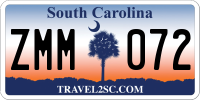 SC license plate ZMM072
