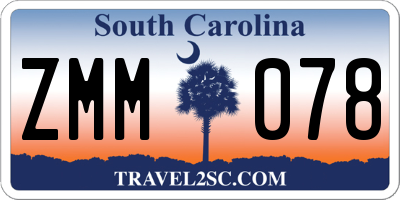 SC license plate ZMM078