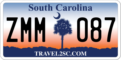 SC license plate ZMM087