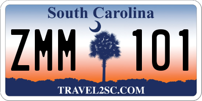 SC license plate ZMM101