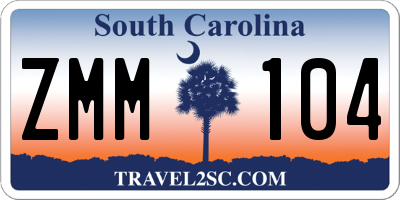 SC license plate ZMM104