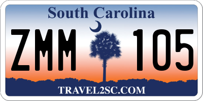 SC license plate ZMM105