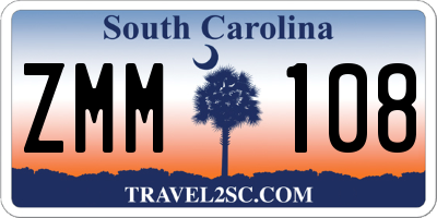 SC license plate ZMM108
