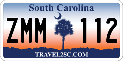 SC license plate ZMM112