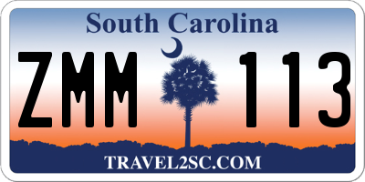 SC license plate ZMM113