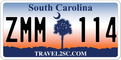 SC license plate ZMM114