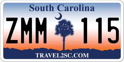 SC license plate ZMM115