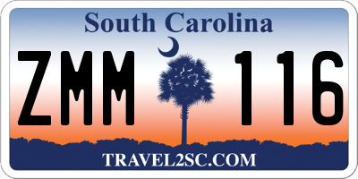 SC license plate ZMM116
