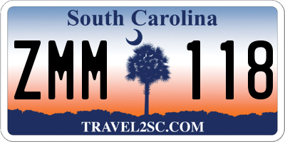 SC license plate ZMM118