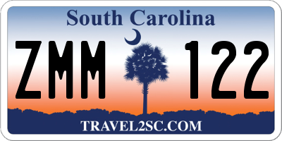 SC license plate ZMM122