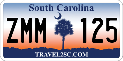 SC license plate ZMM125