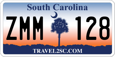 SC license plate ZMM128