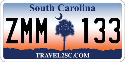 SC license plate ZMM133