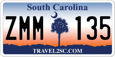 SC license plate ZMM135