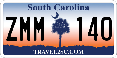 SC license plate ZMM140