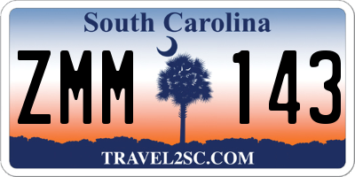 SC license plate ZMM143