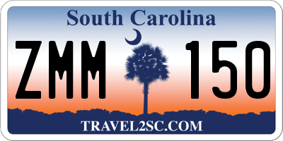 SC license plate ZMM150