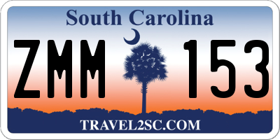 SC license plate ZMM153