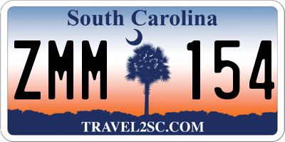 SC license plate ZMM154