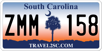 SC license plate ZMM158