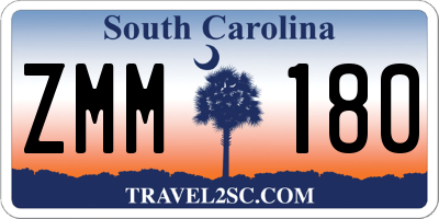 SC license plate ZMM180
