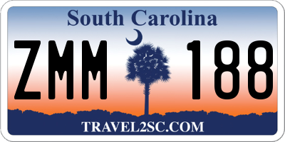 SC license plate ZMM188