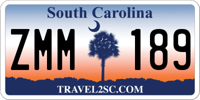 SC license plate ZMM189