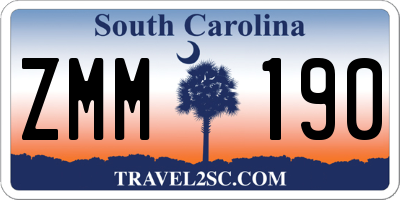 SC license plate ZMM190