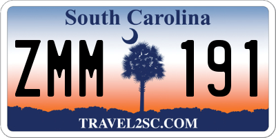 SC license plate ZMM191
