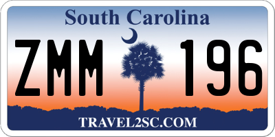 SC license plate ZMM196