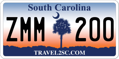 SC license plate ZMM200