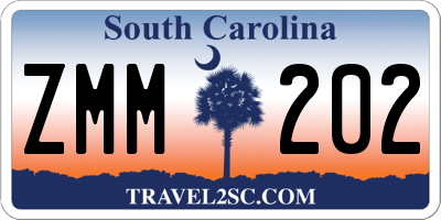 SC license plate ZMM202