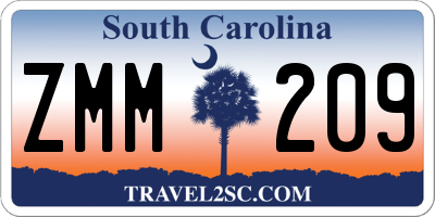 SC license plate ZMM209