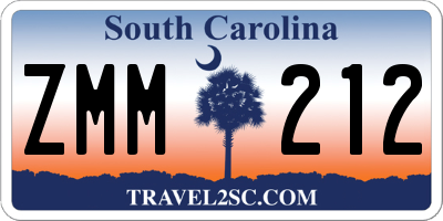 SC license plate ZMM212