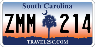 SC license plate ZMM214