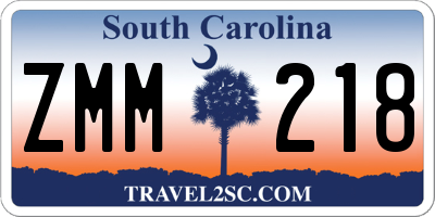 SC license plate ZMM218