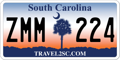 SC license plate ZMM224
