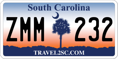 SC license plate ZMM232