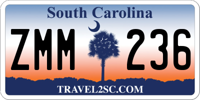 SC license plate ZMM236